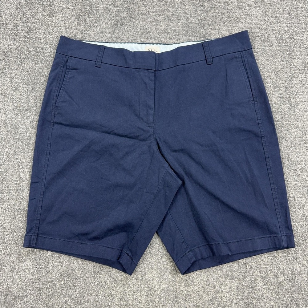 J.Crew‎ Shorts Womens 14 Blue Chino Twill Bermuda Stretch Casual Summer H5826